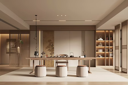 New Chinese Style Song Style Tea Room Study 3d model