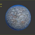 Decorative Stone Sphere With Textured Surface And Various Colored Stones On Gray Background 3d model