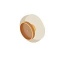 Modern Wall Light With Transparent Glass Shade Golden Interior And Black Frame Emitting Warm Light