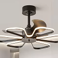 Modern Black Leaf Shaped Chandelier With Illuminated LED Strips And Minimalist Design
