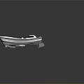 Classic Wooden Boat Featuring Curved Design Polished Wood Surface And Metallic Accents