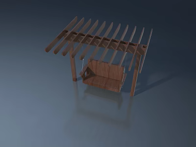 Wooden Swing Door Design With Frame Structure And Natural Finish 3d model