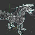 Mythical Red Reptile Dragon With Spread Wings Scales And Claws