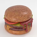 Delicious Hamburger With Sesame Seed Bun Tomato Lettuce Cheese And Dripping Sauce