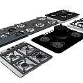 Different Gas Stove Models for Modern Kitchen Appliances Collection 3d model