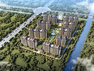 New Chinese-style high-grade residential area 3d model