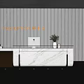 Front desk background wall Reception desk Cashier desk Reception hall Beauty salon Reception area 3d model