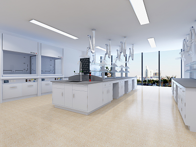 Modern Laboratory Sample Pretreatment Room 3d model