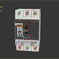 Modern Electrical Circuit Breaker Device With Switch Button And Red Indicator
