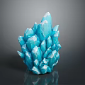 Blue Crystal Cluster Ornament With Sharp Crystals White Edges And Dark Background