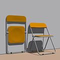 Modern Foldable Leisure Chairs With Orange Transparent Panels And Metal Frame