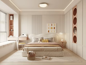 Children's Room Daughter Room Cream Style Bedroom Princess Room 3d model