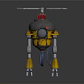 Advanced Space Exploration Robot With Aerial Propeller And Yellow Legs For Lunar Missions