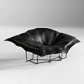 Modern Black Lazy Sofa Featuring Unique Design And Metal Frame Structure 3d model