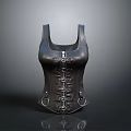 Fashionable Black Corset With Metal Buckles And Straps For Daily Use