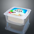 Kerry Feta Cheese Container Featuring Fresh Red Fruit And Green Leaf Accents