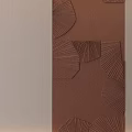 Modern Textured Accent Wall With Brown Fan Shaped Patterns And Beige Panels 3d model
