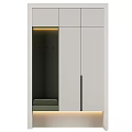 Modern Entryway Side Cabinet Interior Design With Storage Hooks Bench And Lighting 3d model