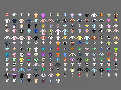 Large Collection Of Diverse T shirts With Various Colors And Styles 3d model