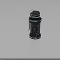 Metal Hand Grenade Weapon With Safety Pin And Textured Metal Casing