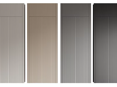 Hinged Doors Modern Design with Vertical Stripes in Various Colors 3d model
