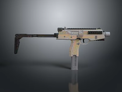 Tactical Camouflage Weapon With Rail And Magazine For Military Operations 3d model