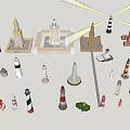 Diverse Lighthouse Models Collection With Various Designs Colors And Styles 3d model