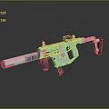 White Submachine Gun With Pink Accents Modern Design And Tactical Features 3d model