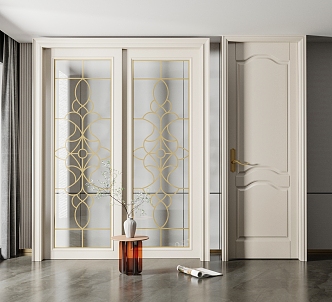 Jianou sliding door single door sliding door combination 3d model