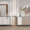 Light Luxury Entrance Cabinet Side Cabinet End View Cabinet 3d model