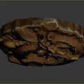 Traditional Round Carved Dragon Ornament With Brownish Yellow Hue And Intricate Scales