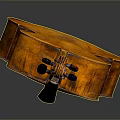Brown Wooden Household Decorative Violin With Carved Head And Reflective Surface