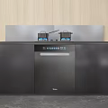 Modern Midea Countertop Kitchen Appliances In Black Cabinet With Display Screen
