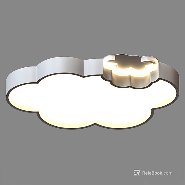 Cloud Shaped Ceiling Light With Soft White Glow For Kids Bedroom Decor 3d model