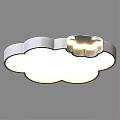 Cloud Shaped Ceiling Light With Soft White Glow For Kids Bedroom Decor 3d model