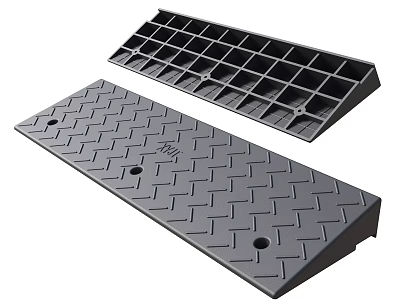 Rubber Road Ramps With Diamond Pattern And Anti Slip Holes For Traffic Use 3d model