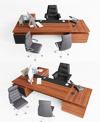 Modern Office Desk and Chair Redwood Office Desk and Chair General Manager's Desk 3d model