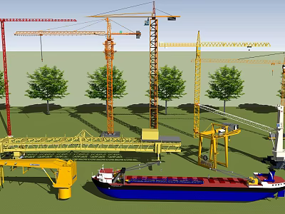 Modern tower crane gantry crane tower crane 3d model