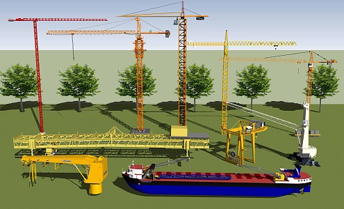 Modern tower crane gantry crane tower crane 3d model