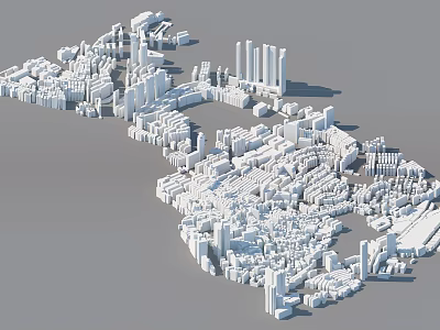 Urban Building Complex 3D Model With Dense Layout And High Rise Low Rise Structures 3d model