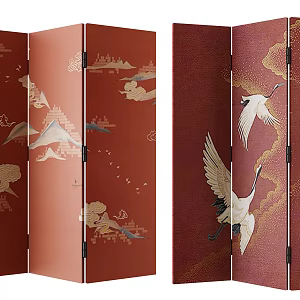 new chinese style screen 3d model