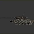 Modern Military Tank With Camouflage Pattern Long Barrel And Antenna