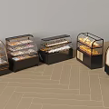 Glass Display Cases with Modern Design for Bakery Desserts and Pastries Showcase