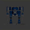 Blue Robot Standing on Ground With Scattered Money Bills