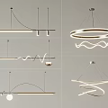 Modern Design Chandeliers With Linear Circular Wavy Spiral Shapes For Interior Decor