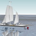 Modern Sailing Sailing at Sea 3d model