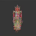 Pixelated Red and White Creature Character 3D Model Design in Digital Art Style