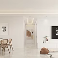 Modern Minimalist Living And Dining Room Interior With Beige Sofa Coffee Table And Wine Cabinet
