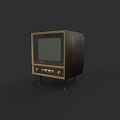 Vintage Television With Wooden Case Retro Knobs And Small Screen Design
