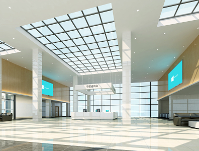 Modern Hall Hospital Outpatient Hall 3d model